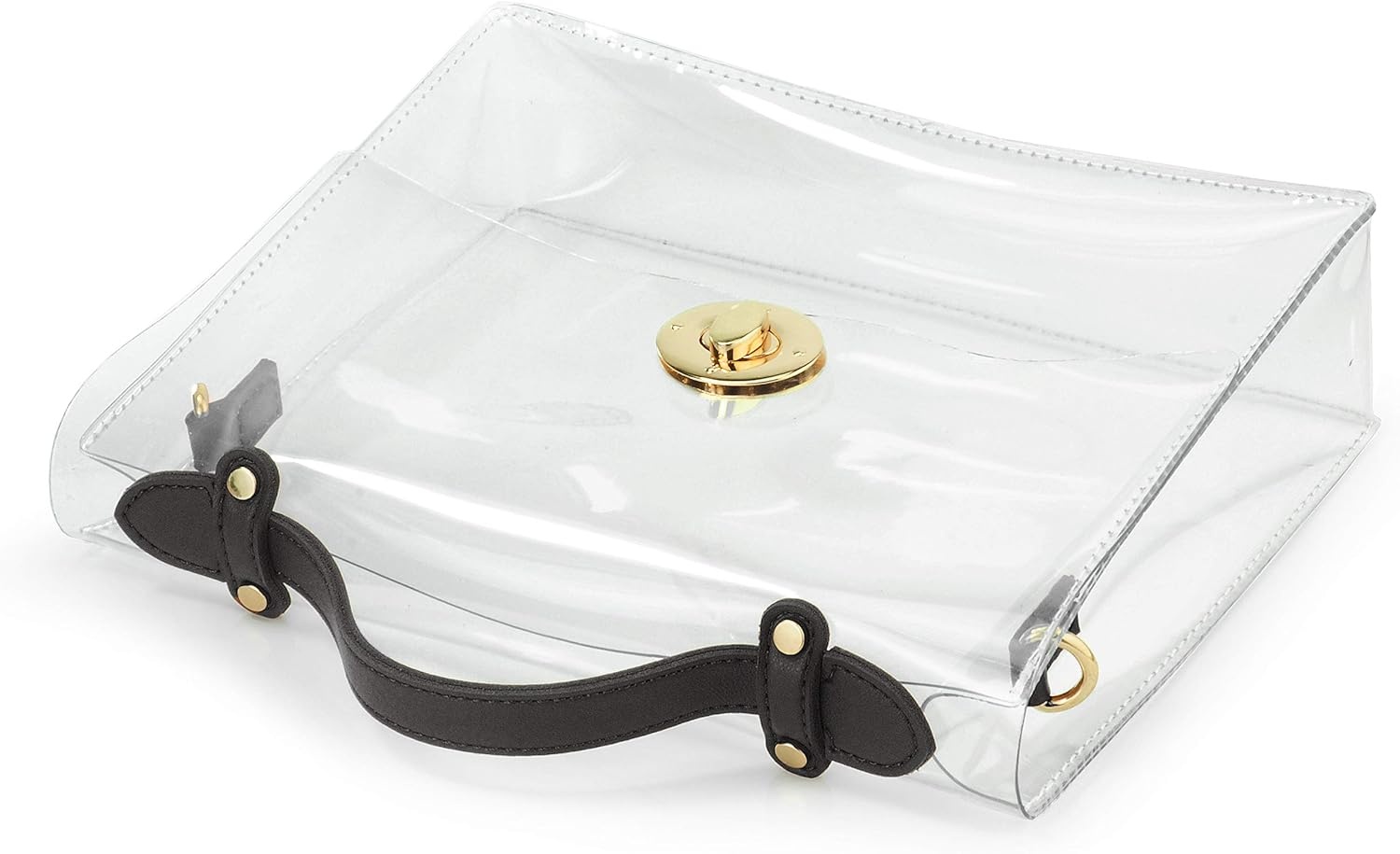 image:imageClear Bag with Turn Lock Closure Womens Cross Body Handbags Stadium ApprovedBlack
