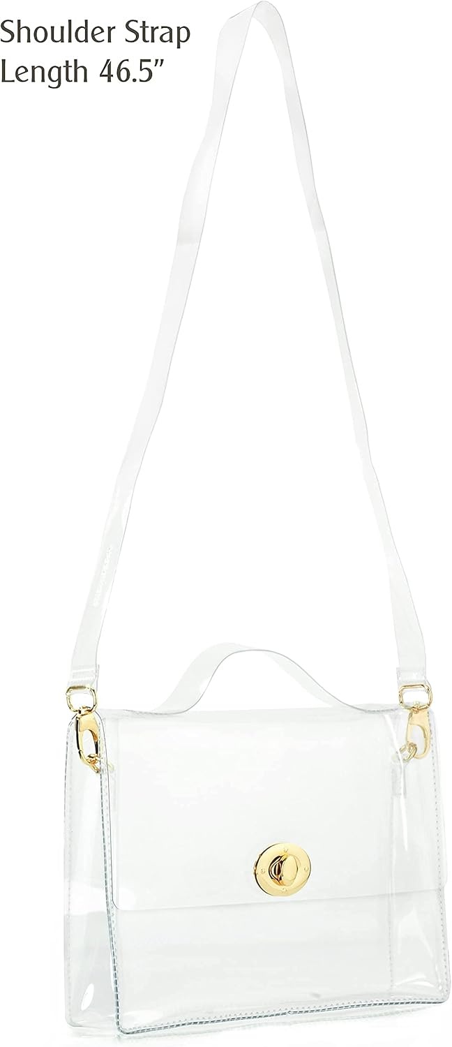 image:imageClear Bag with Turn Lock Closure Womens Cross Body Handbags Stadium ApprovedClear