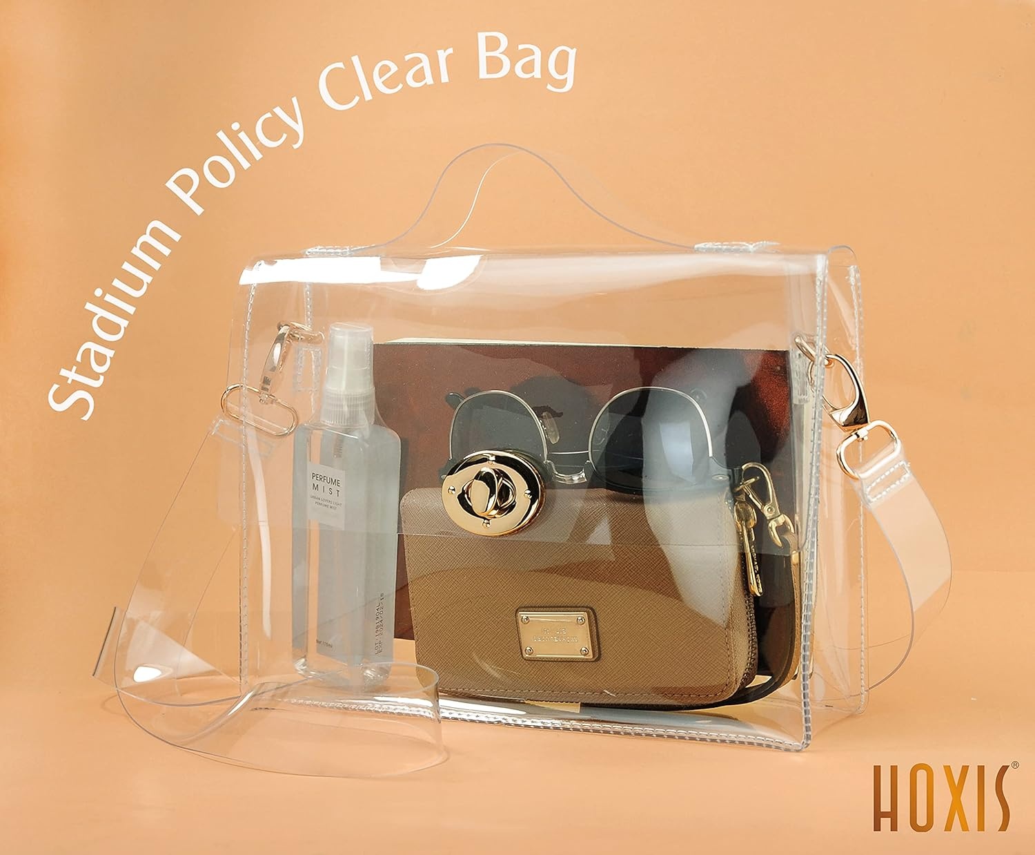image:imageClear Bag with Turn Lock Closure Womens Cross Body Handbags Stadium ApprovedClear