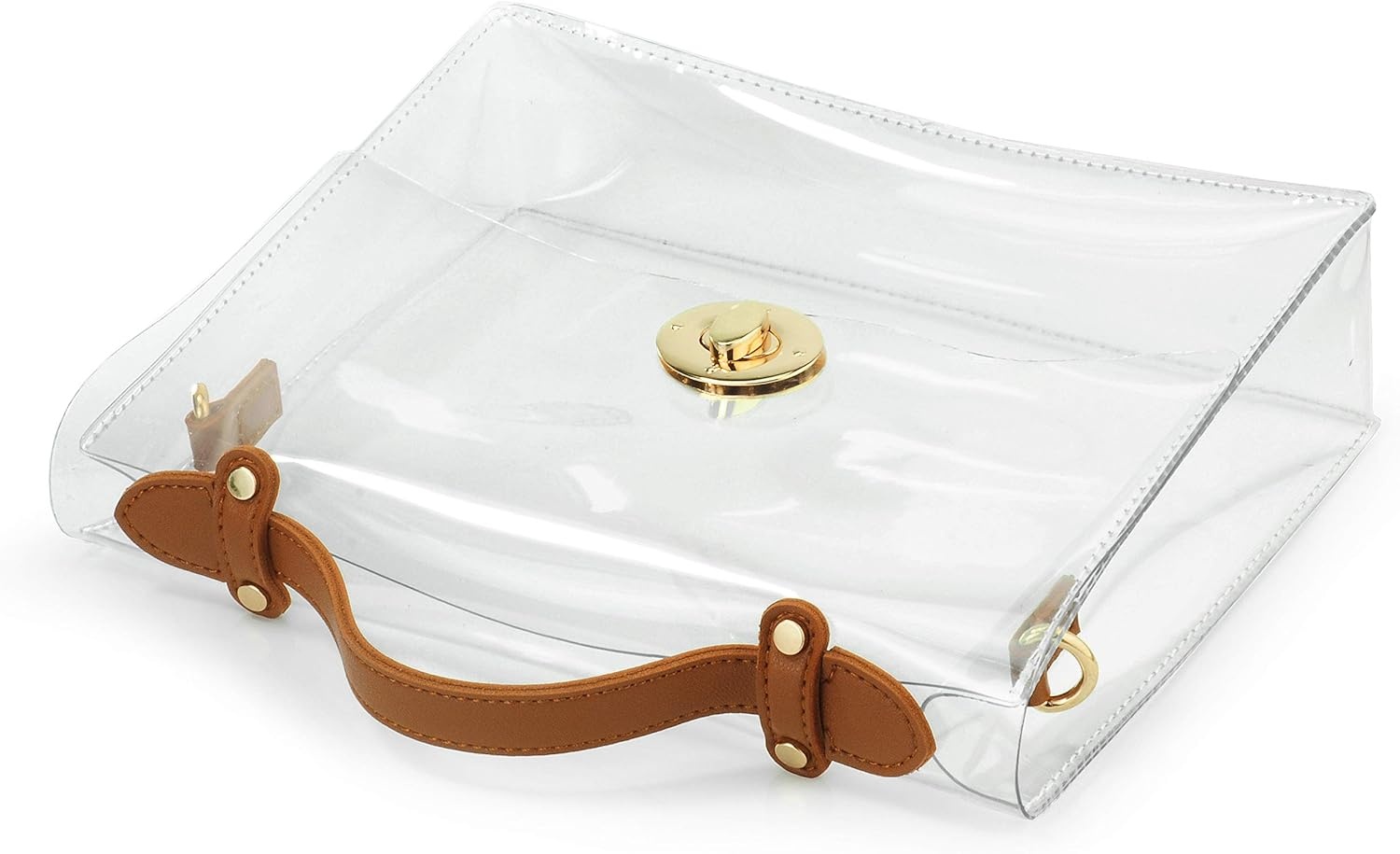 image:imageClear Bag with Turn Lock Closure Womens Cross Body Handbags Stadium ApprovedNude