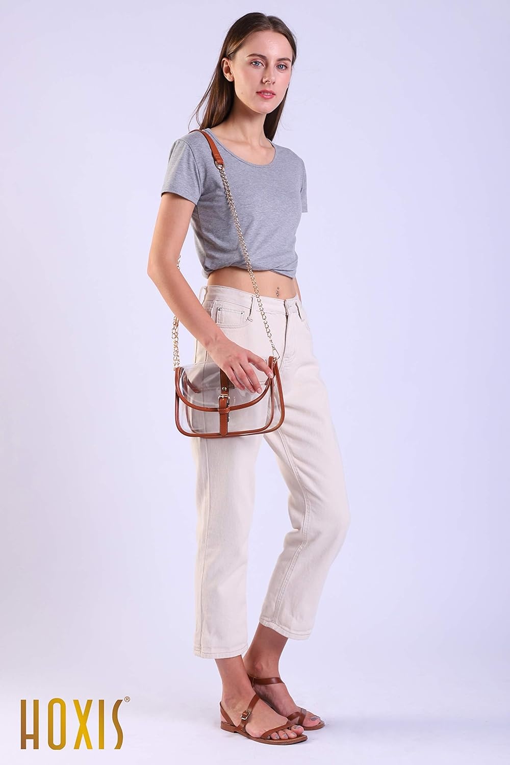 image:imageClear Saddle Cross Body Bag Women Chain Shoulder Handbag PurseLeopard Print