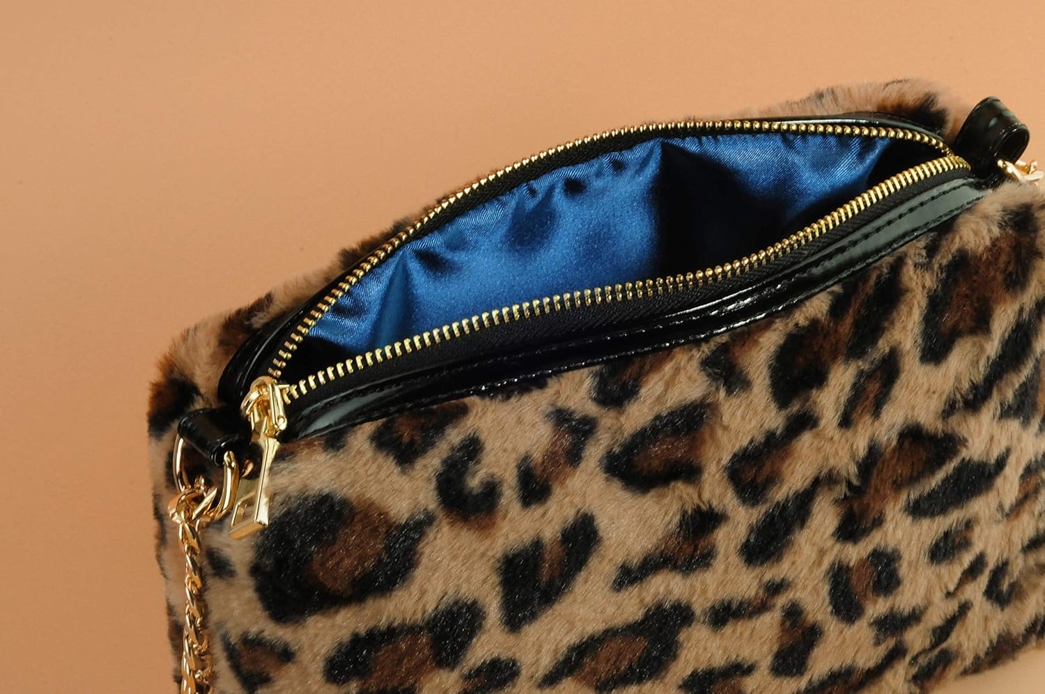 image:imageHOXIS Faux Fur Furry Crossbody Shoulder Handbag Clutch Purse