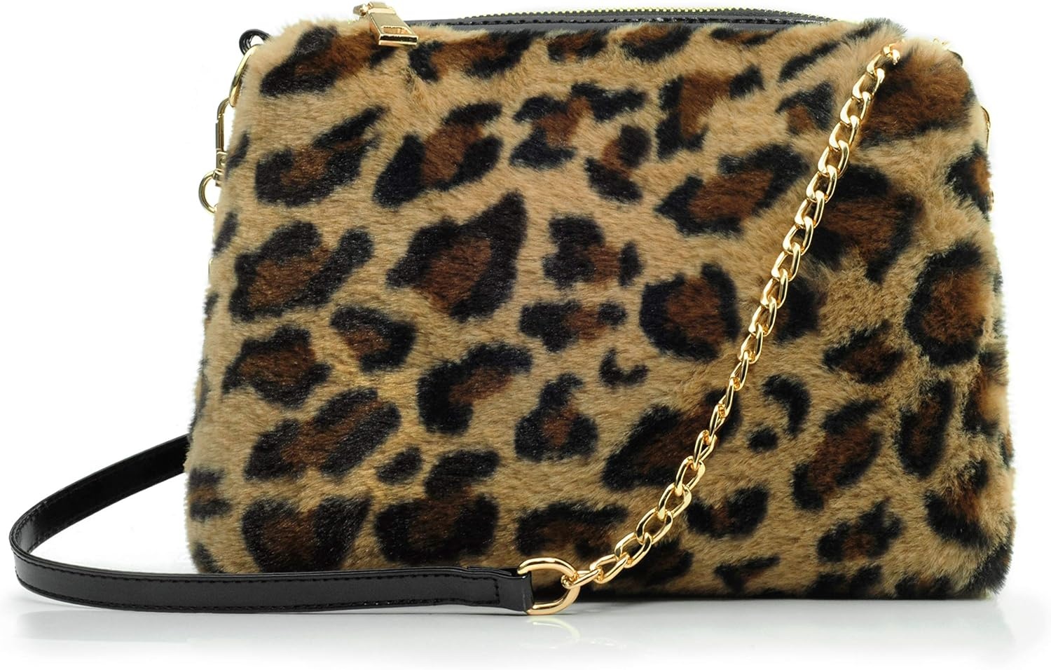 image:imageHOXIS Faux Fur Furry Crossbody Shoulder Handbag Clutch Purse