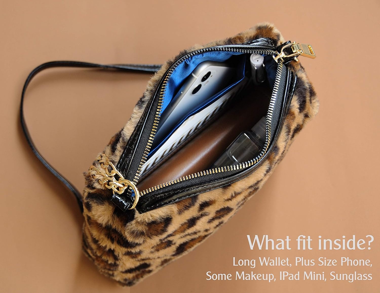 image:imageHOXIS Faux Fur Furry Crossbody Shoulder Handbag Clutch Purse