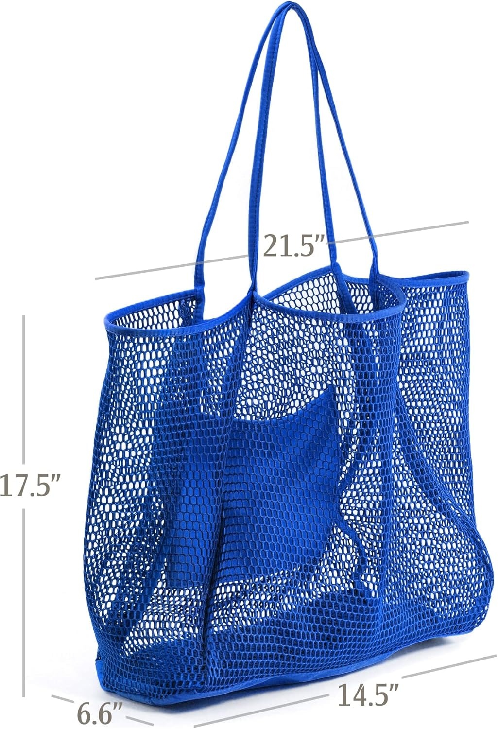 image:imageHOXIS Mesh Beach Tote Womens Shoulder HandbagKlein Blue