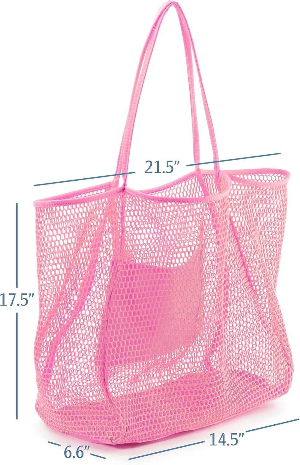 image:imageHOXIS Mesh Beach Tote Womens Shoulder HandbagPink