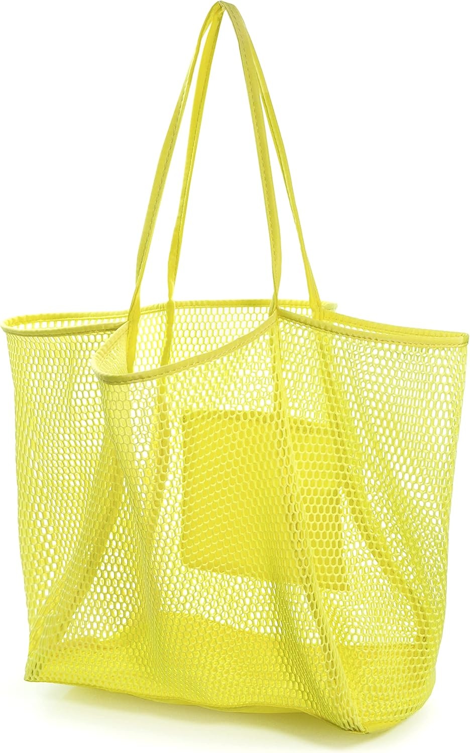 image:imageHOXIS Mesh Beach Tote Womens Shoulder HandbagYellow