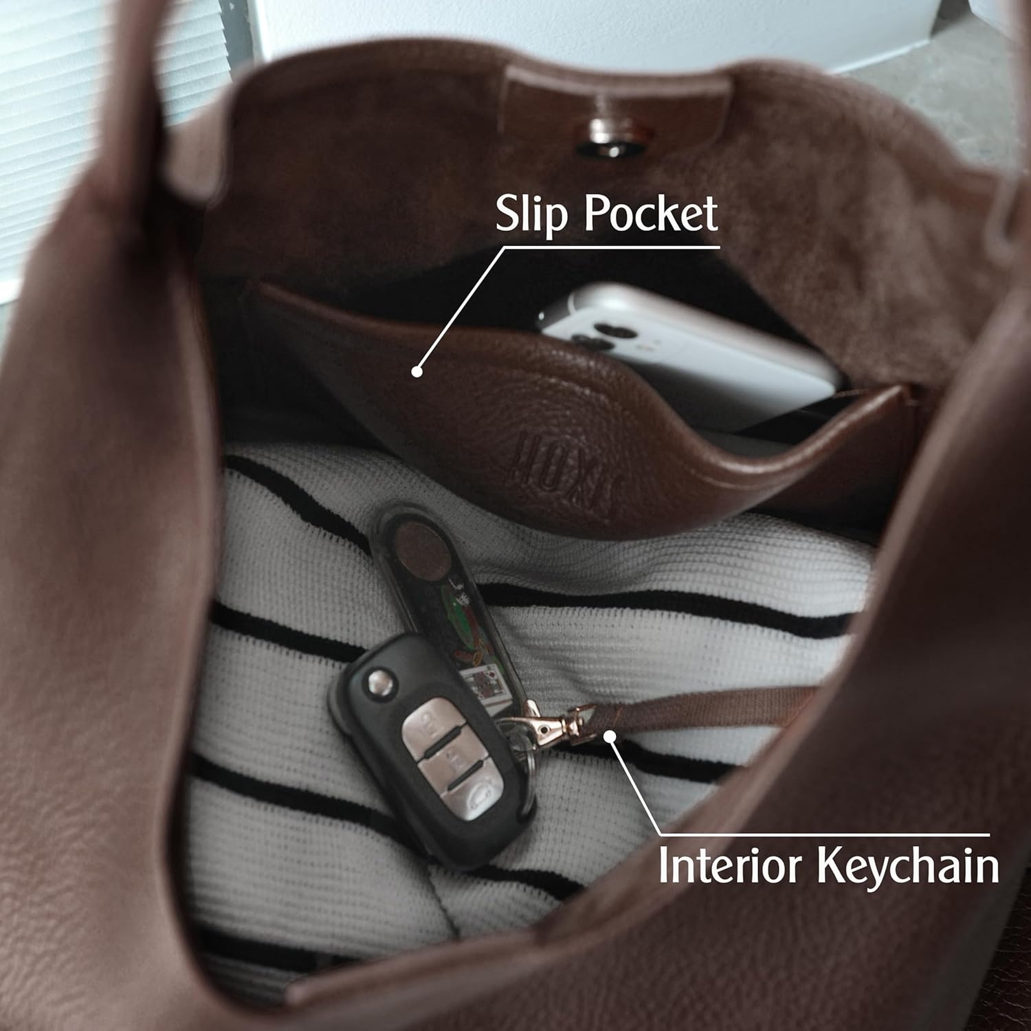 image:imageHobo Bags for Women Soft Vegan Leather Shoulder Handbag Slouchy Tote PursesCoffee