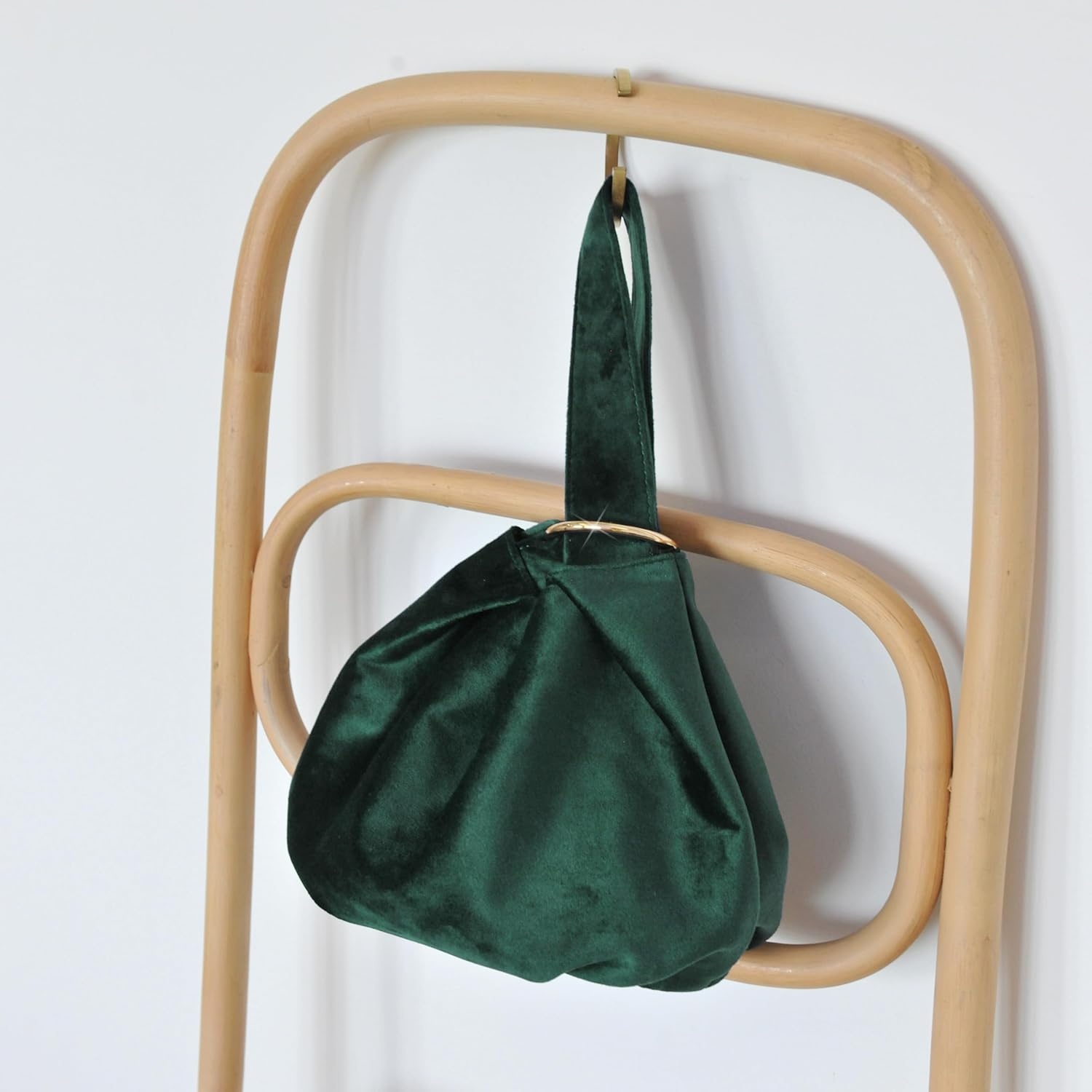 image:imageWomen Clutch Velvet Top Handle Bag Wristlet Small Tote PurseDark Green