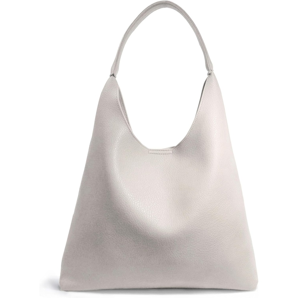 image:imageHobo Bags for Women Soft Vegan Leather Shoulder Handbag Slouchy Tote PursesBeige