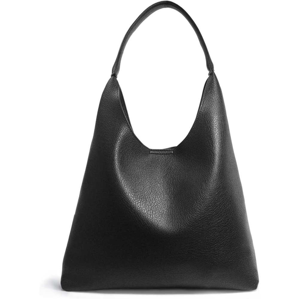 image:imageHobo Bags for Women Soft Vegan Leather Shoulder Handbag Slouchy Tote PursesBlack