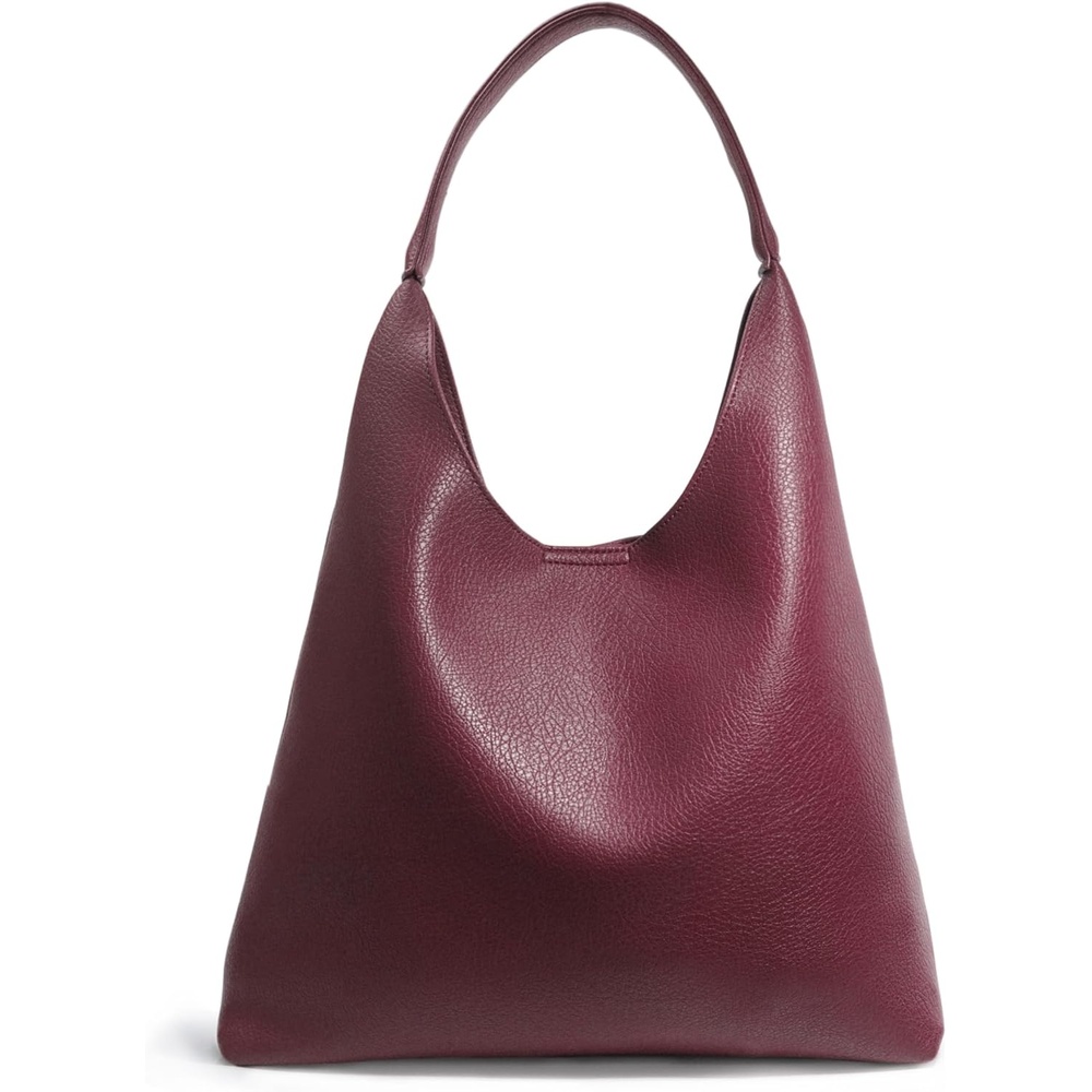 image:imageHobo Bags for Women Soft Vegan Leather Shoulder Handbag Slouchy Tote PursesDark Red