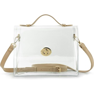 image:imageClear Bag with Turn Lock Closure Womens Cross Body Handbags Stadium ApprovedNude