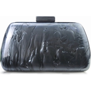 image:imageHOXIS Acrylic Evening Clutch Bag with Detachable Chain Strap Womens Marble Purse for Wedding Cocktail Prom PartyBlackgray