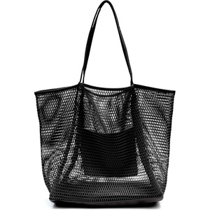 image:imageHOXIS Mesh Beach Tote Womens Shoulder HandbagBlack