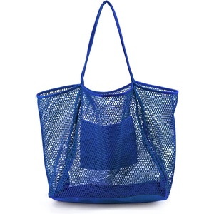 image:imageHOXIS Mesh Beach Tote Womens Shoulder HandbagKlein Blue