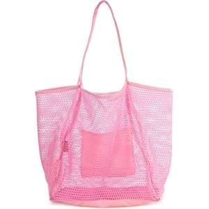 image:imageHOXIS Mesh Beach Tote Womens Shoulder HandbagPink