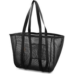 image:imageHOXIS Sandproof Mesh Beach Tote with Zipper Lightweight Beach Bags for Women with Inner Pocket