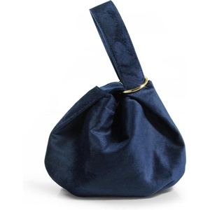 image:imageWomen Clutch Velvet Top Handle Bag Wristlet Small Tote PurseDark Blue