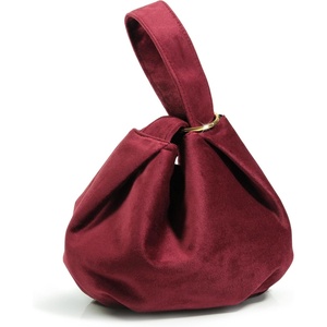 image:imageWomen Clutch Velvet Top Handle Bag Wristlet Small Tote PurseDark Red
