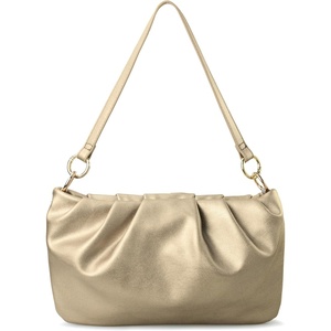 image:imageWomen Ruched Shoulder Handbag Cloud Pouch Hobo Bag Convertible Clutch Soft Vegan Leather Cross body BagGolden