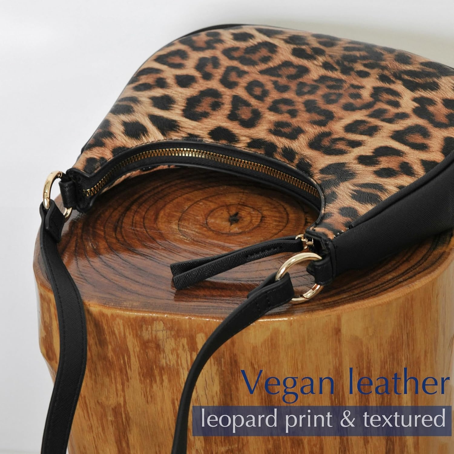image:imageCrescent Shoulder Bag for Women Leopard Print Vegan Leather Crossbody with Chain Strap Underarm PurseLeopard Printbrown