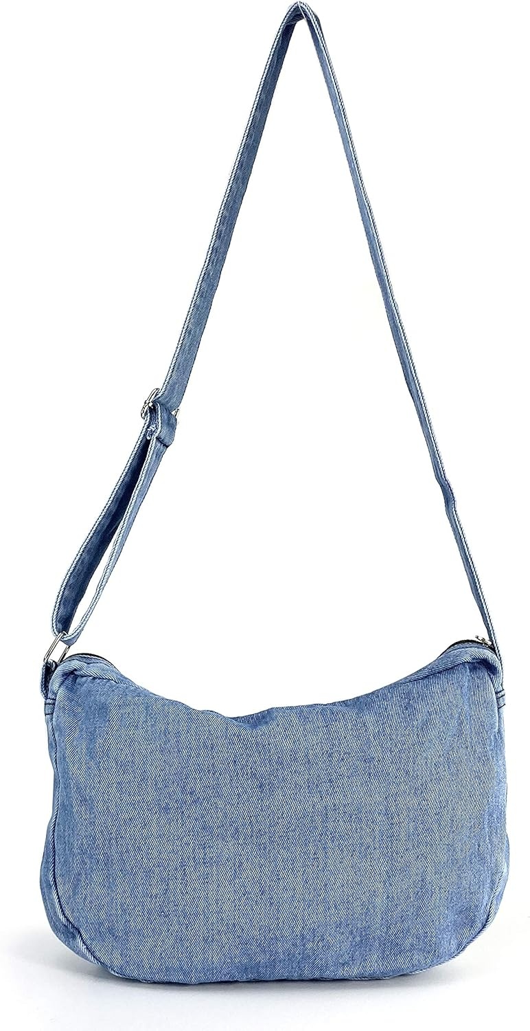 image:imageDenim Indigo Hobo Cross Body Bag Womens Shoulder BagSky Blue