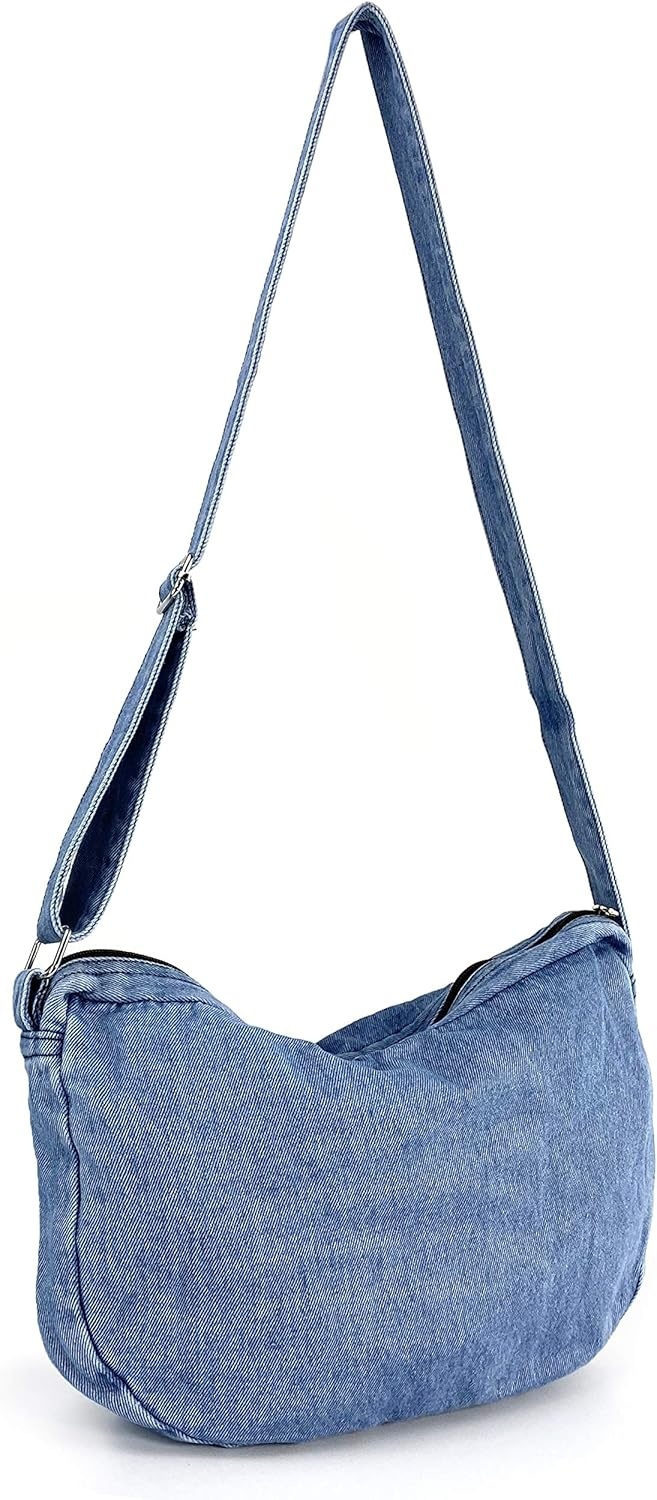 image:imageDenim Indigo Hobo Cross Body Bag Womens Shoulder BagSky Blue