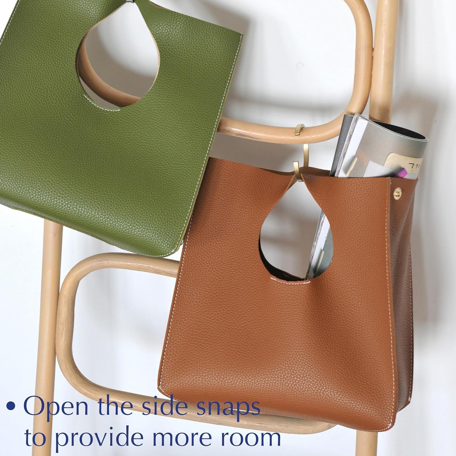 image:imageHOXIS Vintage Minimalist Style Soft Pu Leather Handbag Clutch Small ToteBrown
