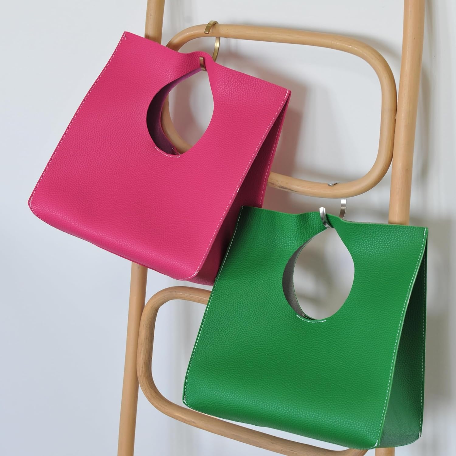 image:imageHOXIS Vintage Minimalist Style Soft Pu Leather Handbag Clutch Small ToteGreen