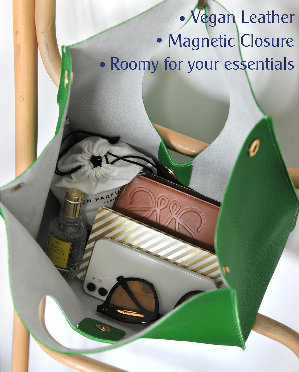 image:imageHOXIS Vintage Minimalist Style Soft Pu Leather Handbag Clutch Small ToteGreen