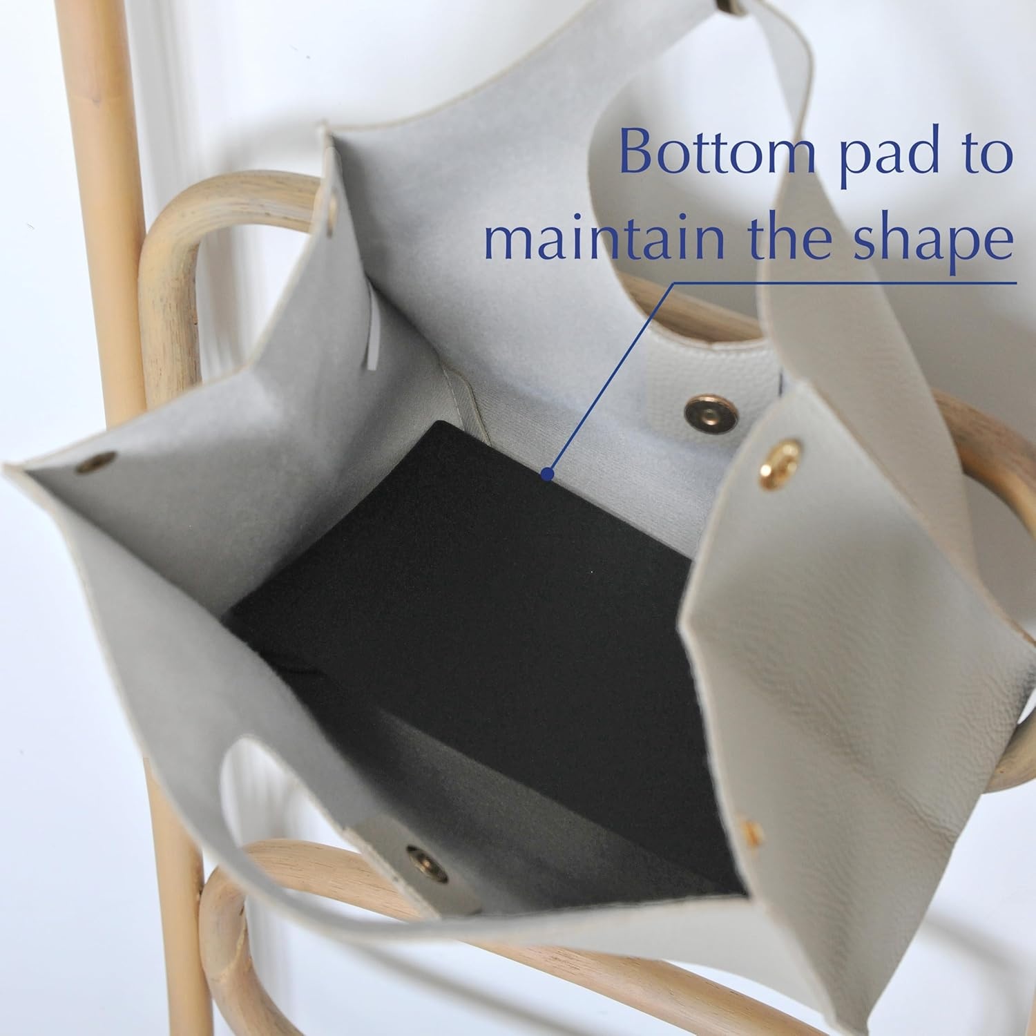 image:imageHOXIS Vintage Minimalist Style Soft Pu Leather Handbag Clutch Small ToteLight Grey