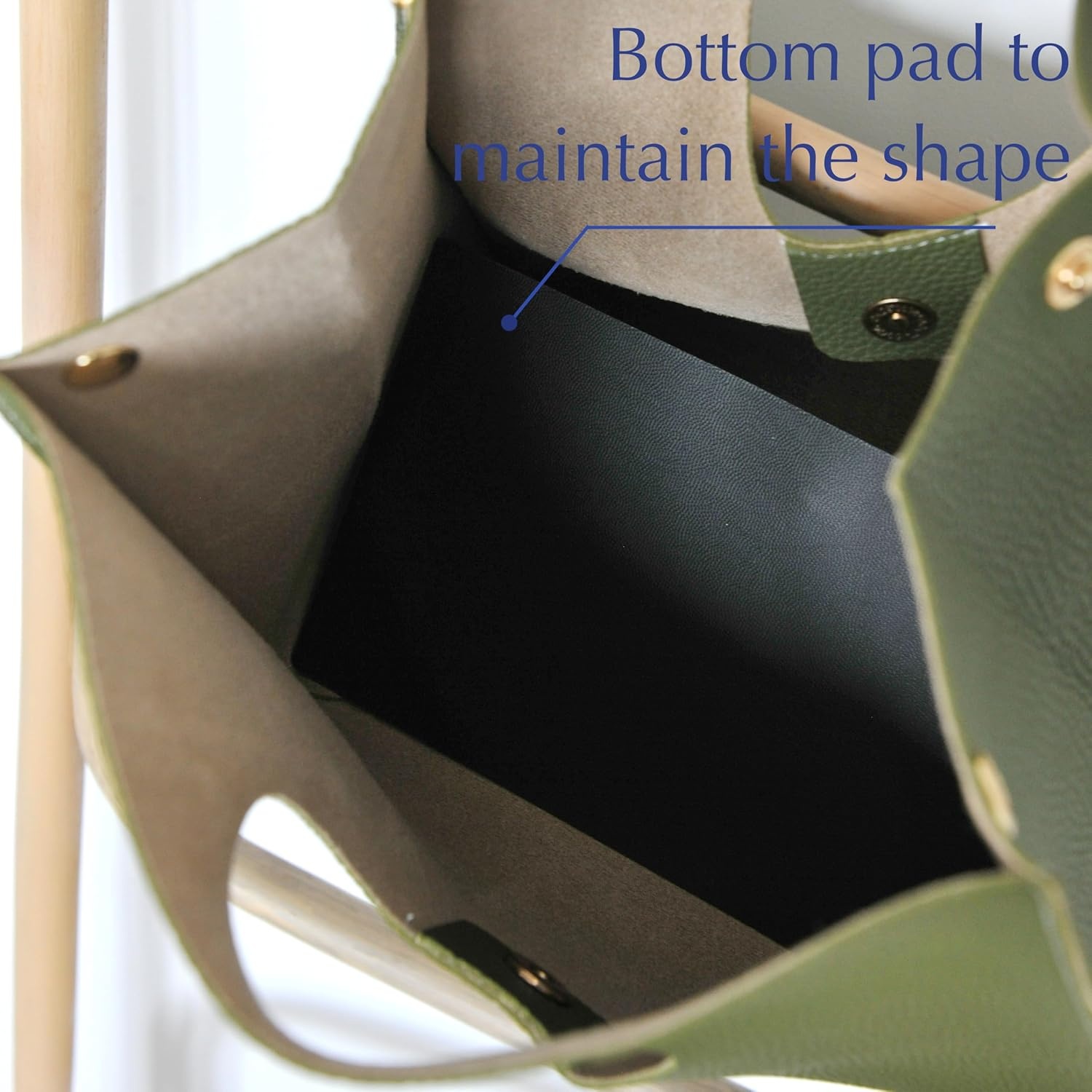image:imageHOXIS Vintage Minimalist Style Soft Pu Leather Handbag Clutch Small ToteOlive