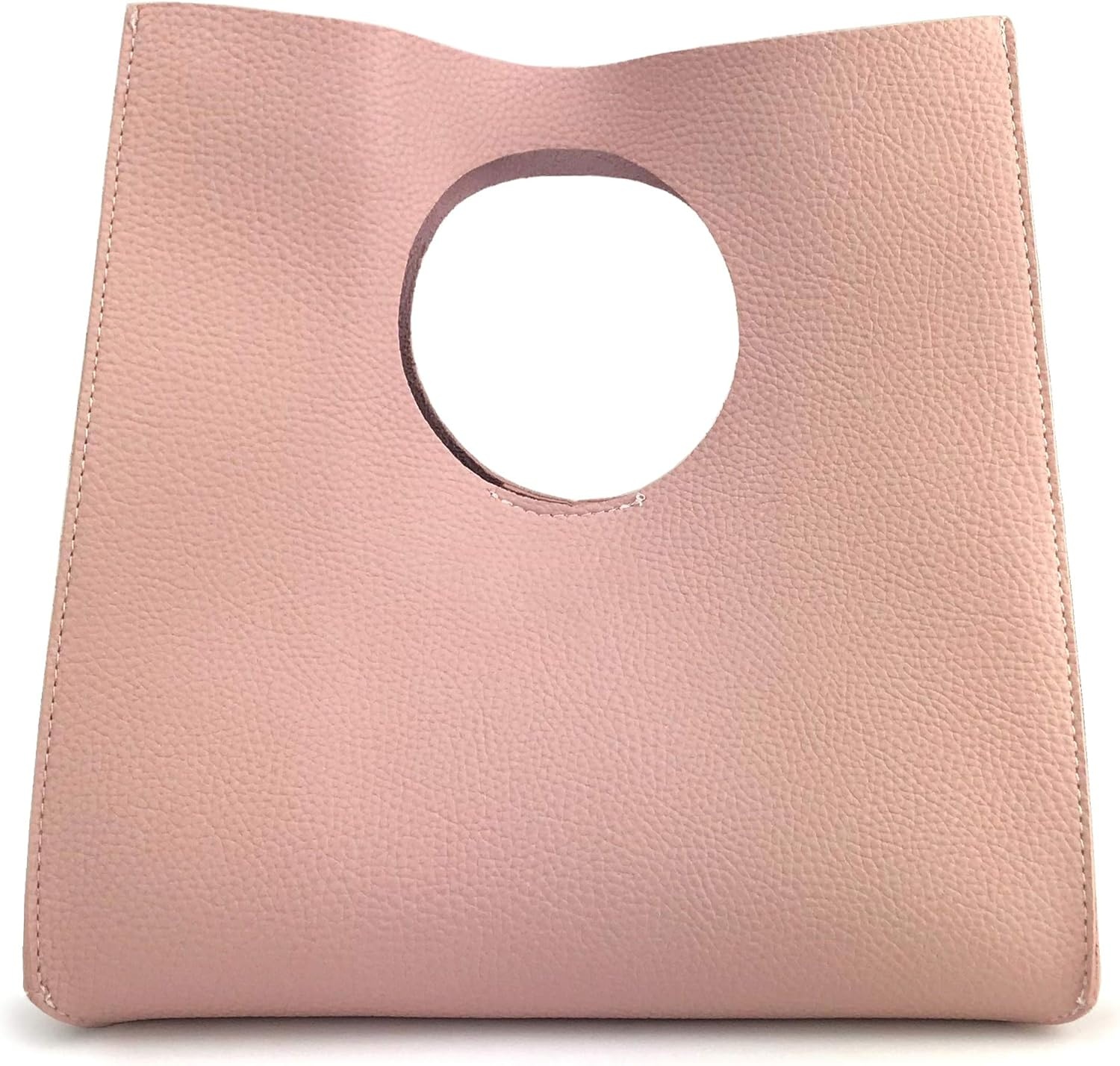 image:imageHOXIS Vintage Minimalist Style Soft Pu Leather Handbag Clutch Small TotePink