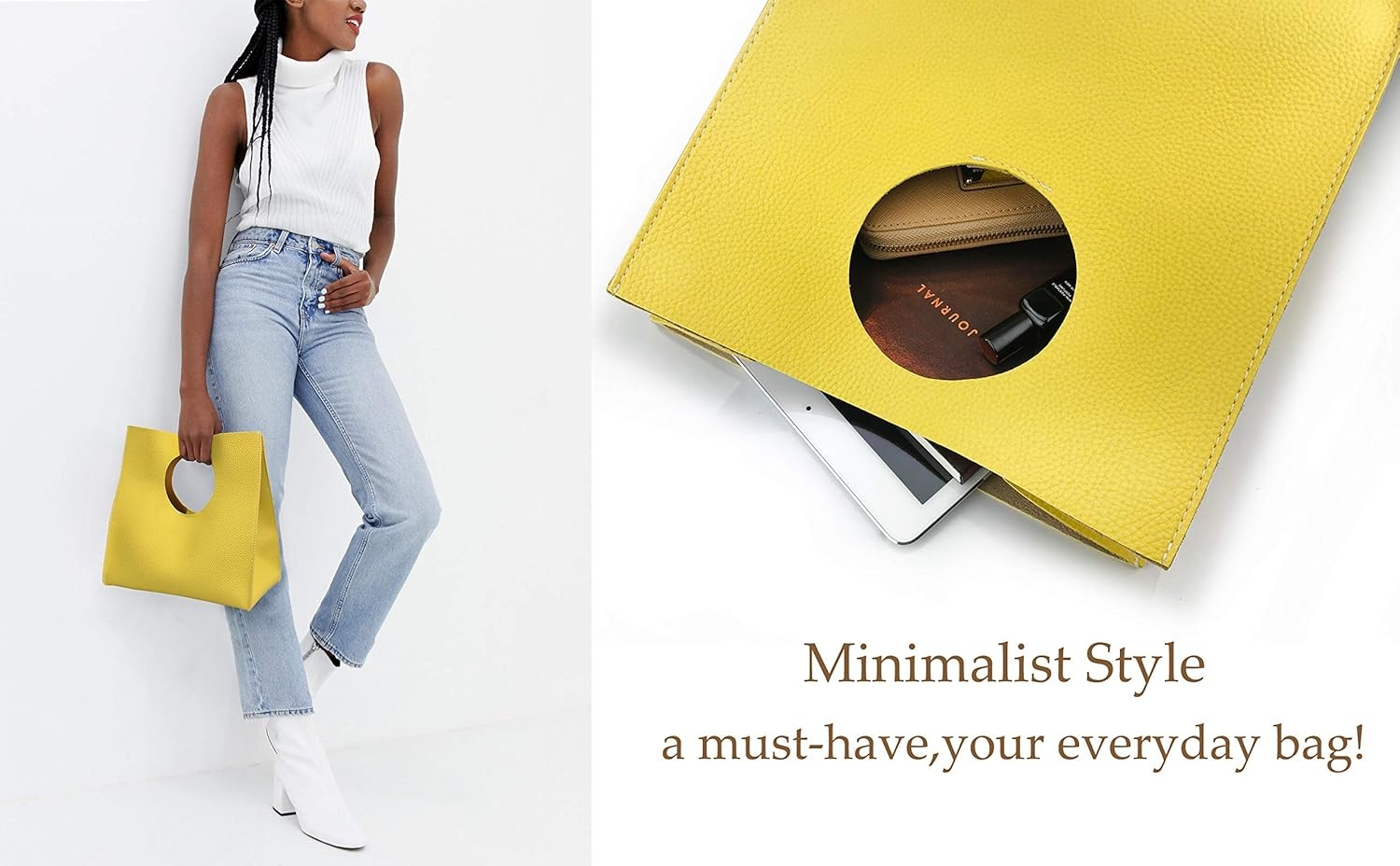 image:imageHOXIS Vintage Minimalist Style Soft Pu Leather Handbag Clutch Small TotePink