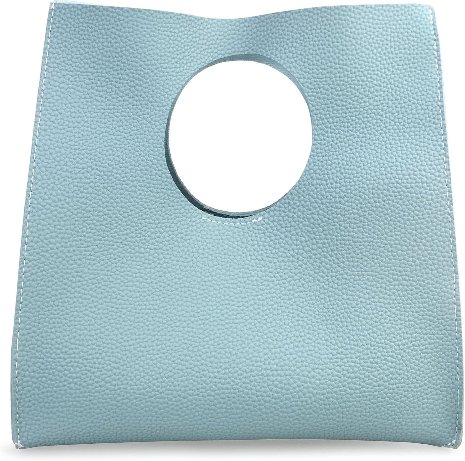 image:imageHOXIS Vintage Minimalist Style Soft Pu Leather Handbag Clutch Small ToteSea Blue