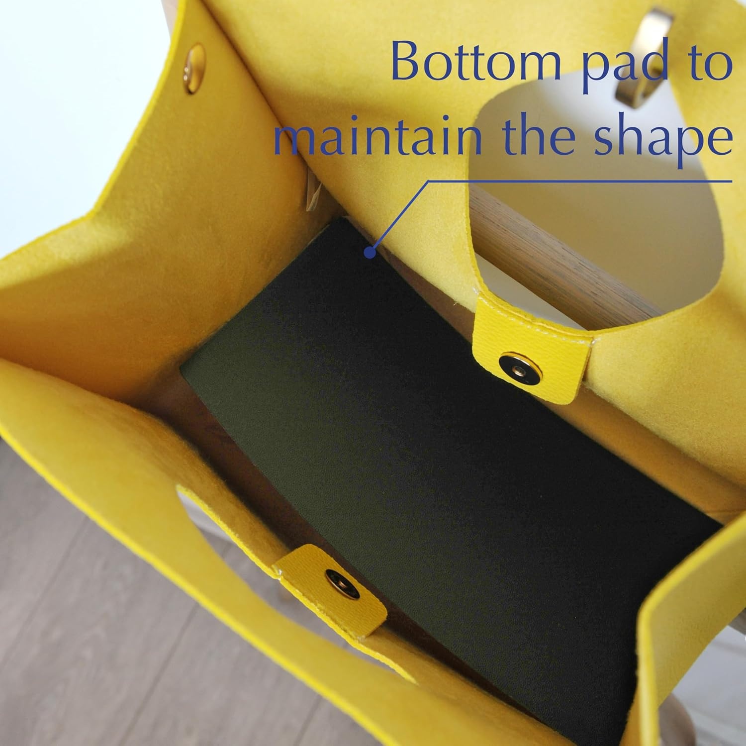 image:imageHOXIS Vintage Minimalist Style Soft Pu Leather Handbag Clutch Small ToteYellow