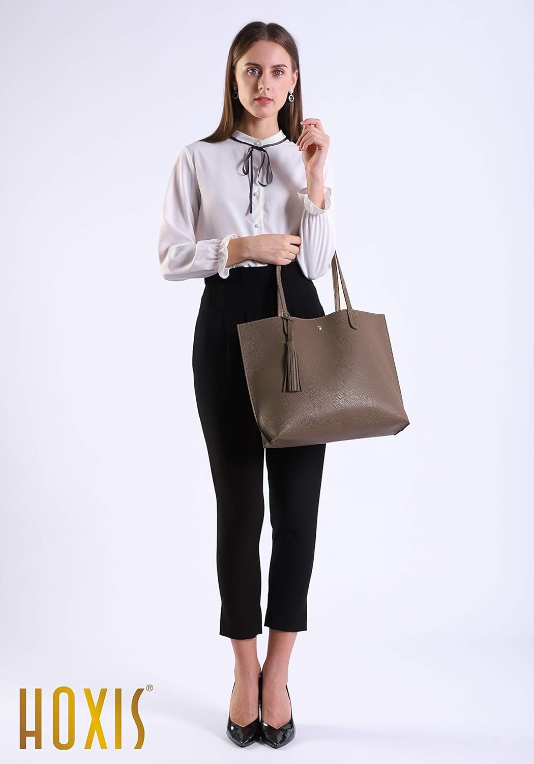 image:imageMinimalist Clean Cut Pebbled Faux Leather Tote Womens Shoulder HandbagDark Red