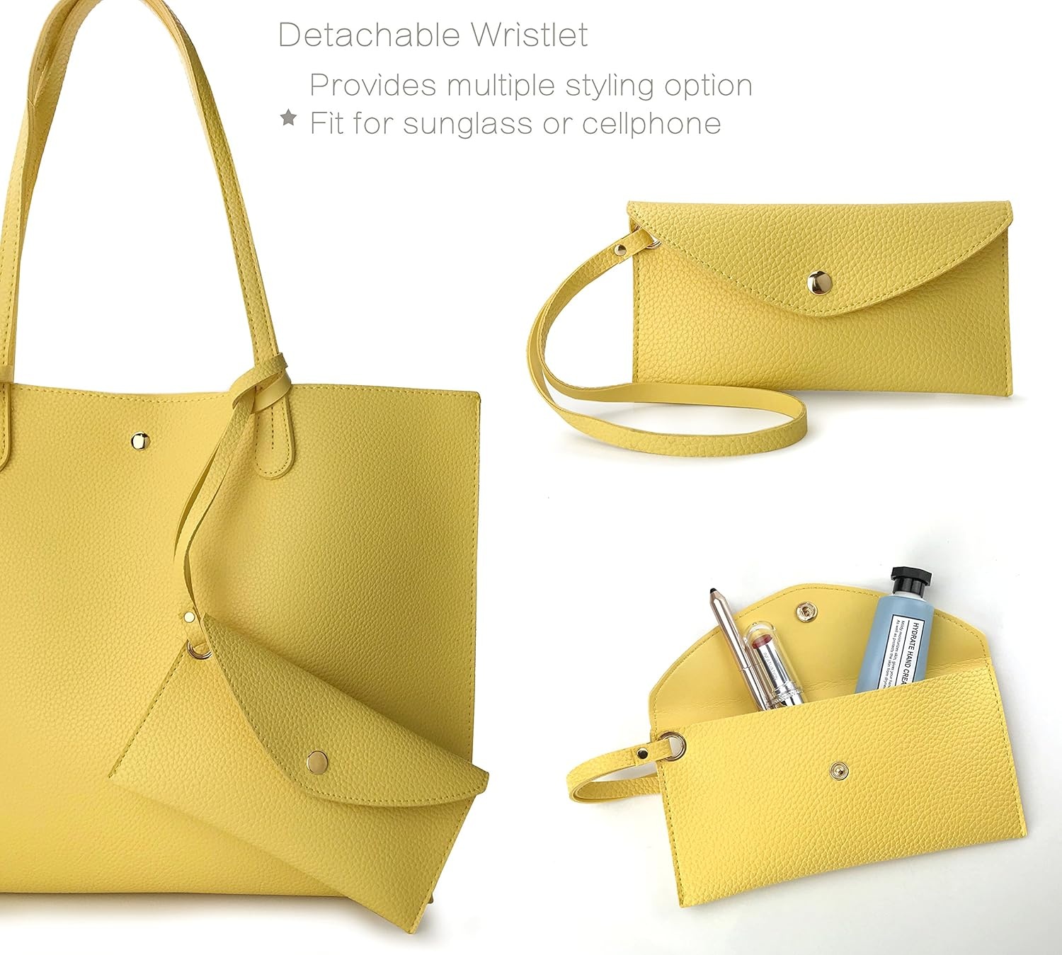 image:imageMinimalist Clean Cut Pebbled Faux Leather Tote Womens Shoulder HandbagPink