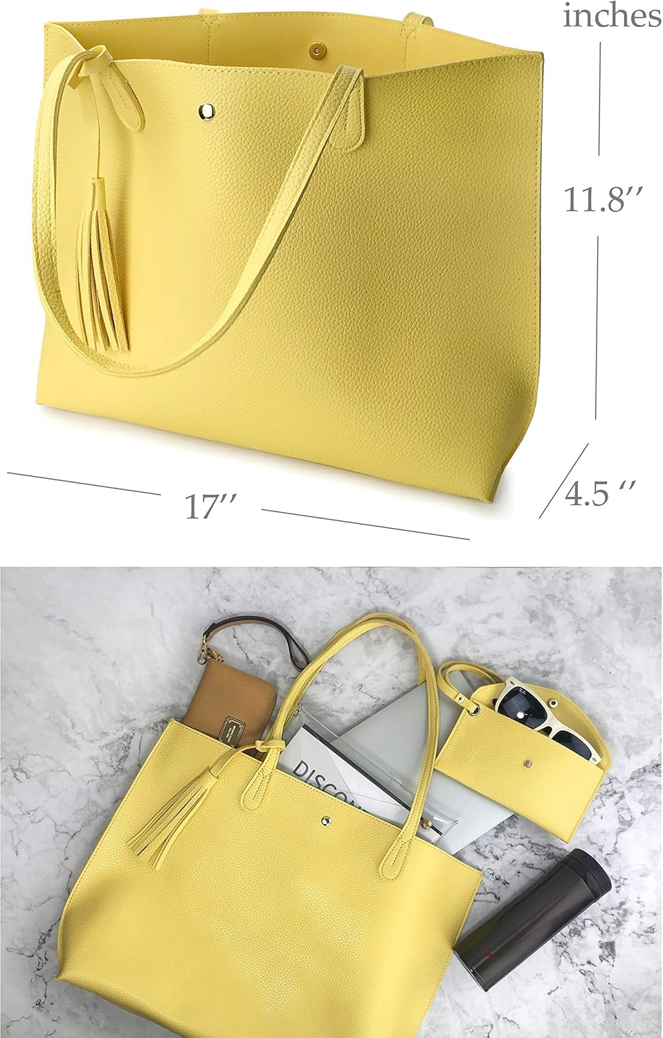 image:imageMinimalist Clean Cut Pebbled Faux Leather Tote Womens Shoulder HandbagPink