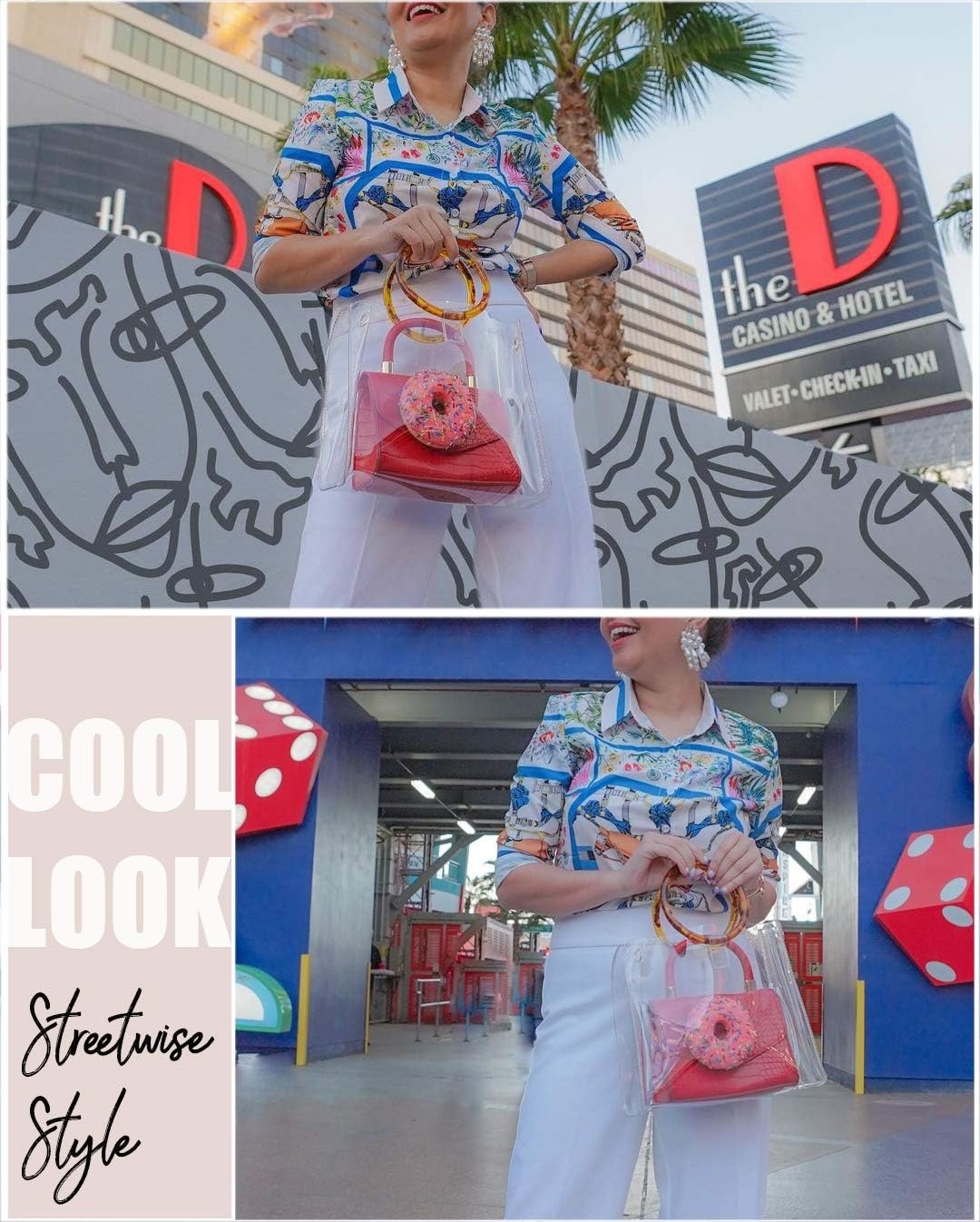 image:imageRound Handle Clear Handbag Women PVC Tote tortoiseshell Top Handle BagSquare
