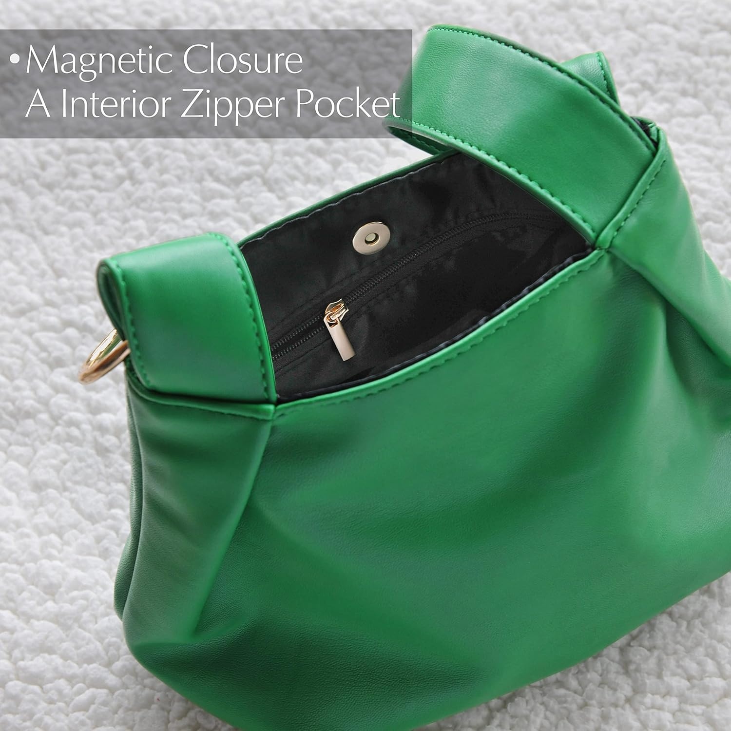 image:imageWomens Clutch Soft Vegan Leather Hobo Top Handle Bag Small Tote PurseGreen