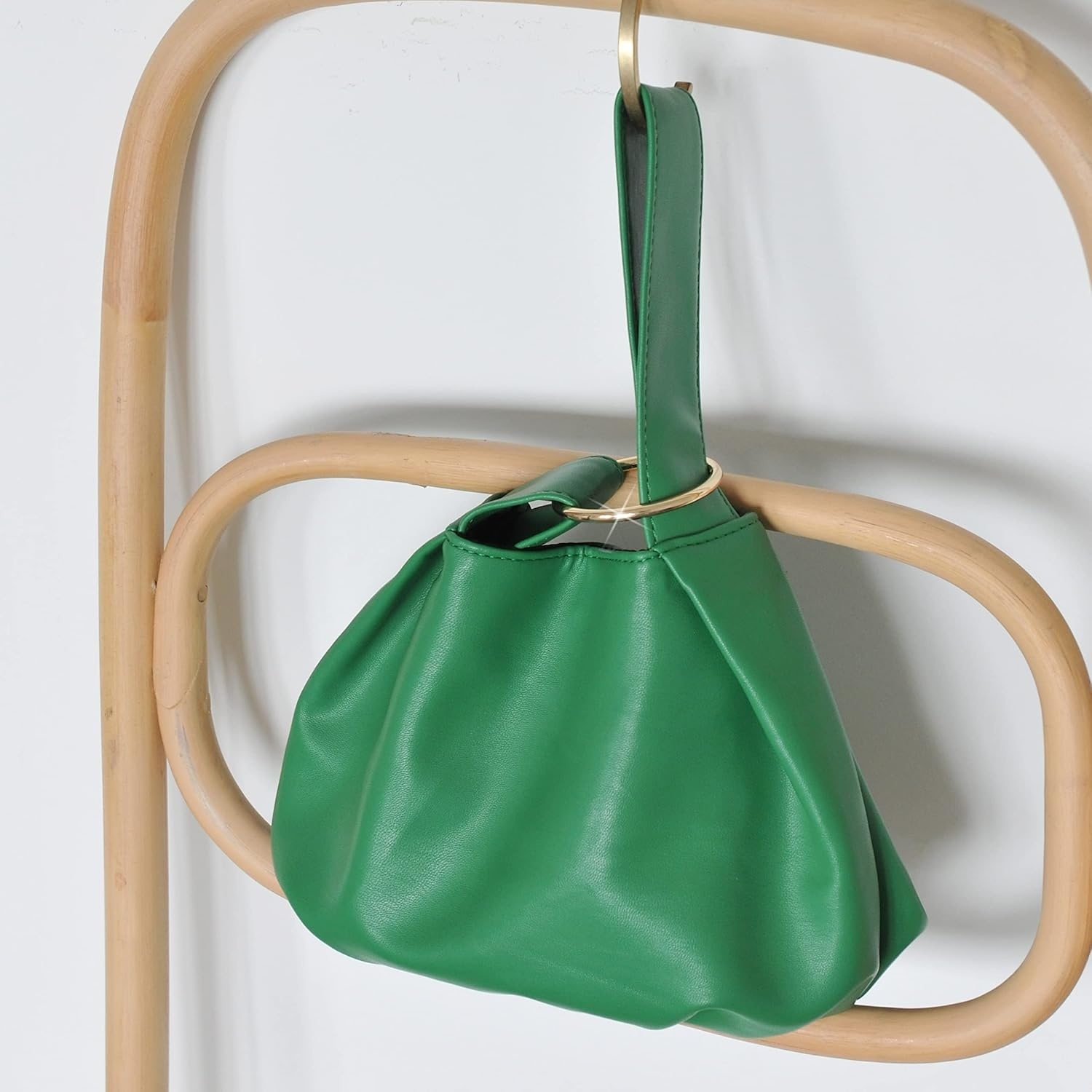 image:imageWomens Clutch Soft Vegan Leather Hobo Top Handle Bag Small Tote PurseGreen