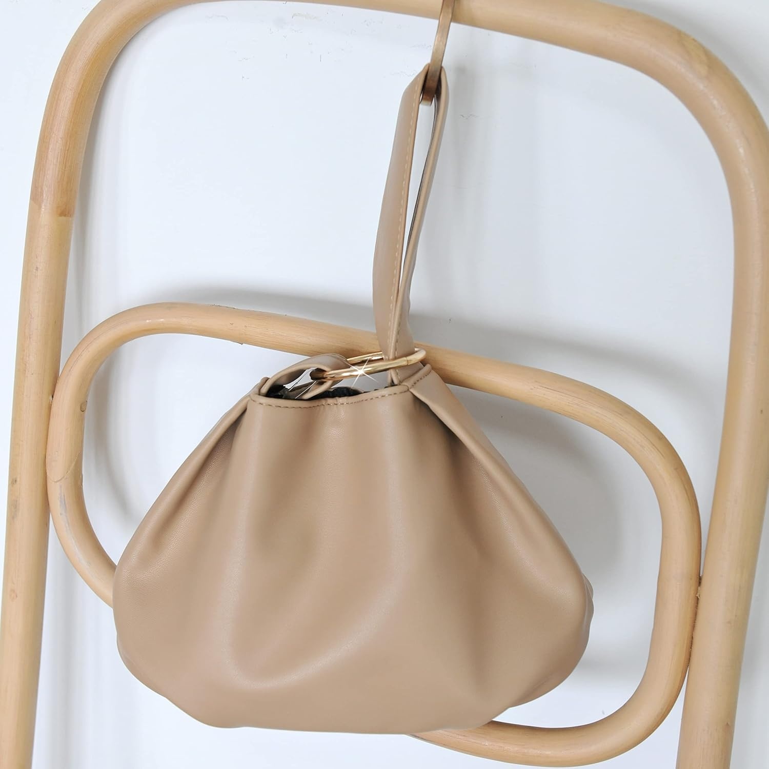 image:imageWomens Clutch Soft Vegan Leather Hobo Top Handle Bag Small Tote PurseNude