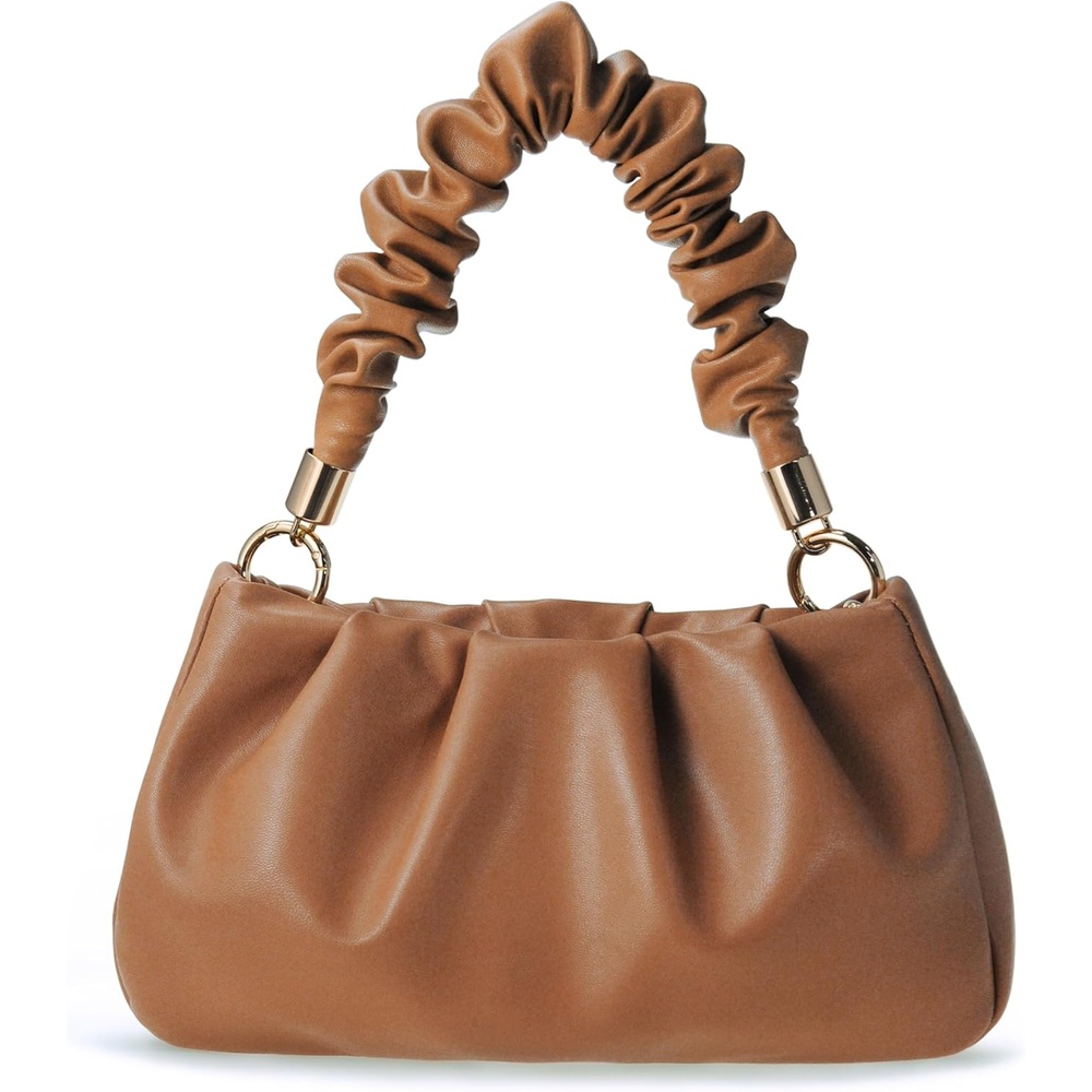 image:imageCloud Pouch Bag Women Shoulder Handbag Soft Vegan Leather Vintage Hobo Chain Cross body BagCamel