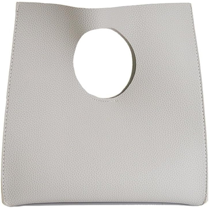 image:imageHOXIS Vintage Minimalist Style Soft Pu Leather Handbag Clutch Small ToteLight Grey