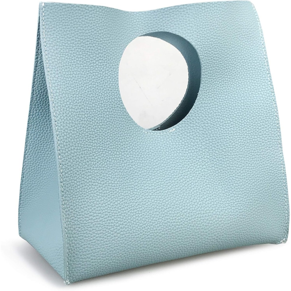 image:imageHOXIS Vintage Minimalist Style Soft Pu Leather Handbag Clutch Small ToteSea Blue
