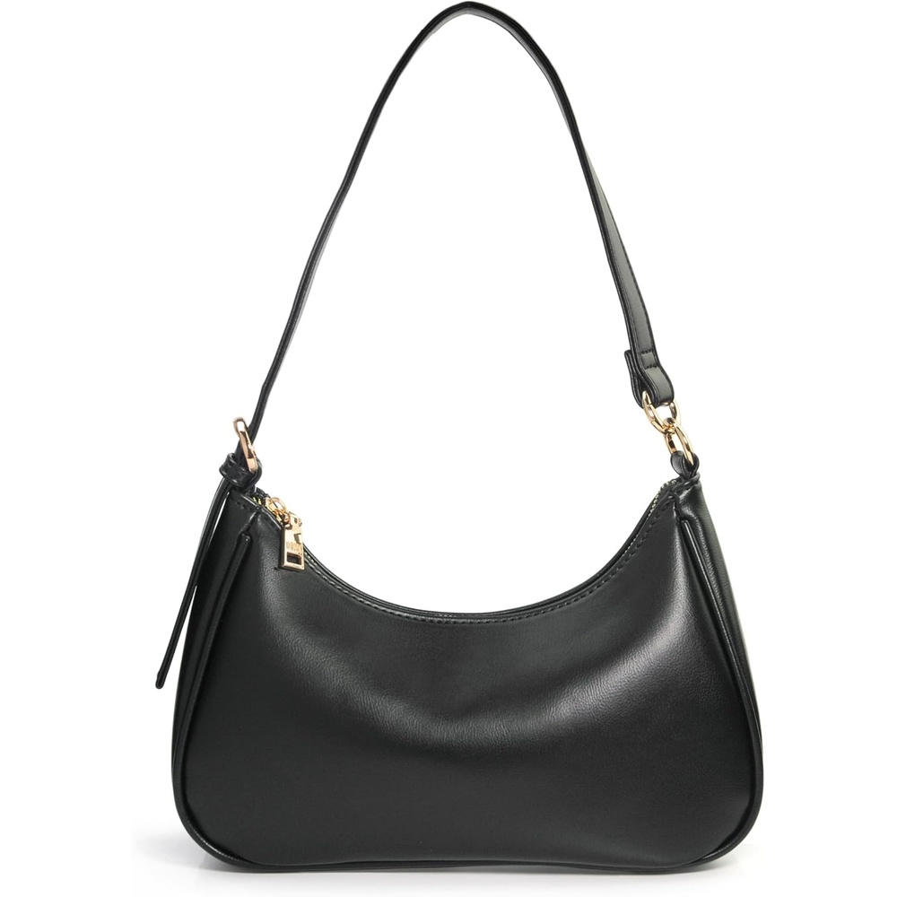 image:imageWomens Crescent Shoulder Bag Vegan Leather Chain Cross body bag Convertible Handbag Vegan Leather Chain ConvertibleBlack