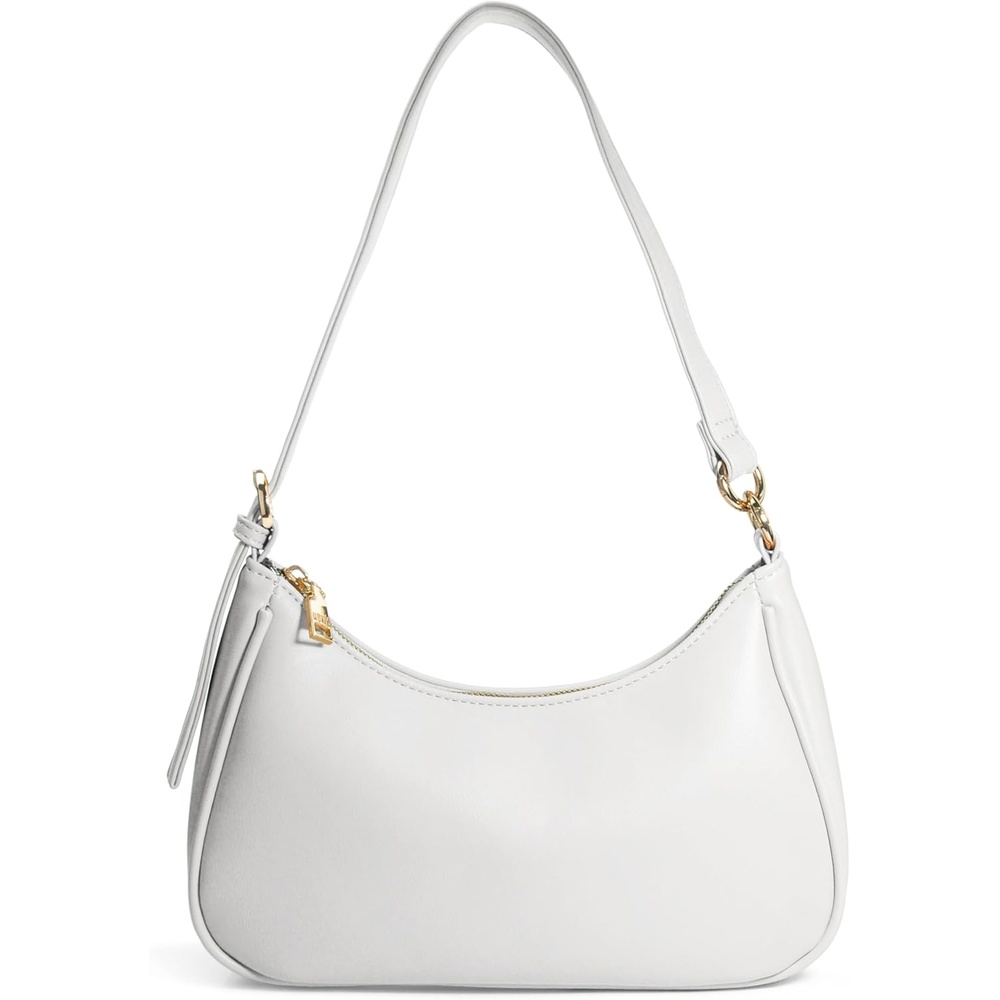 image:imageWomens Crescent Shoulder Bag Vegan Leather Chain Cross body bag Convertible Handbag Vegan Leather Chain ConvertibleWhite