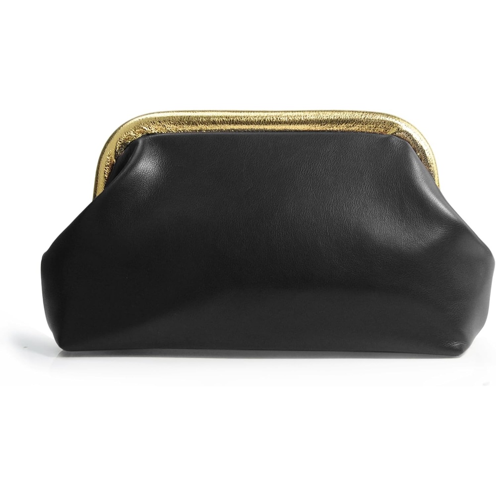 image:imageWomens Evening Clutch Purse with Detachable Chain Strap Soft Faux Leather Shoulder Bag for Evening PartyWeddingNight OutBlack